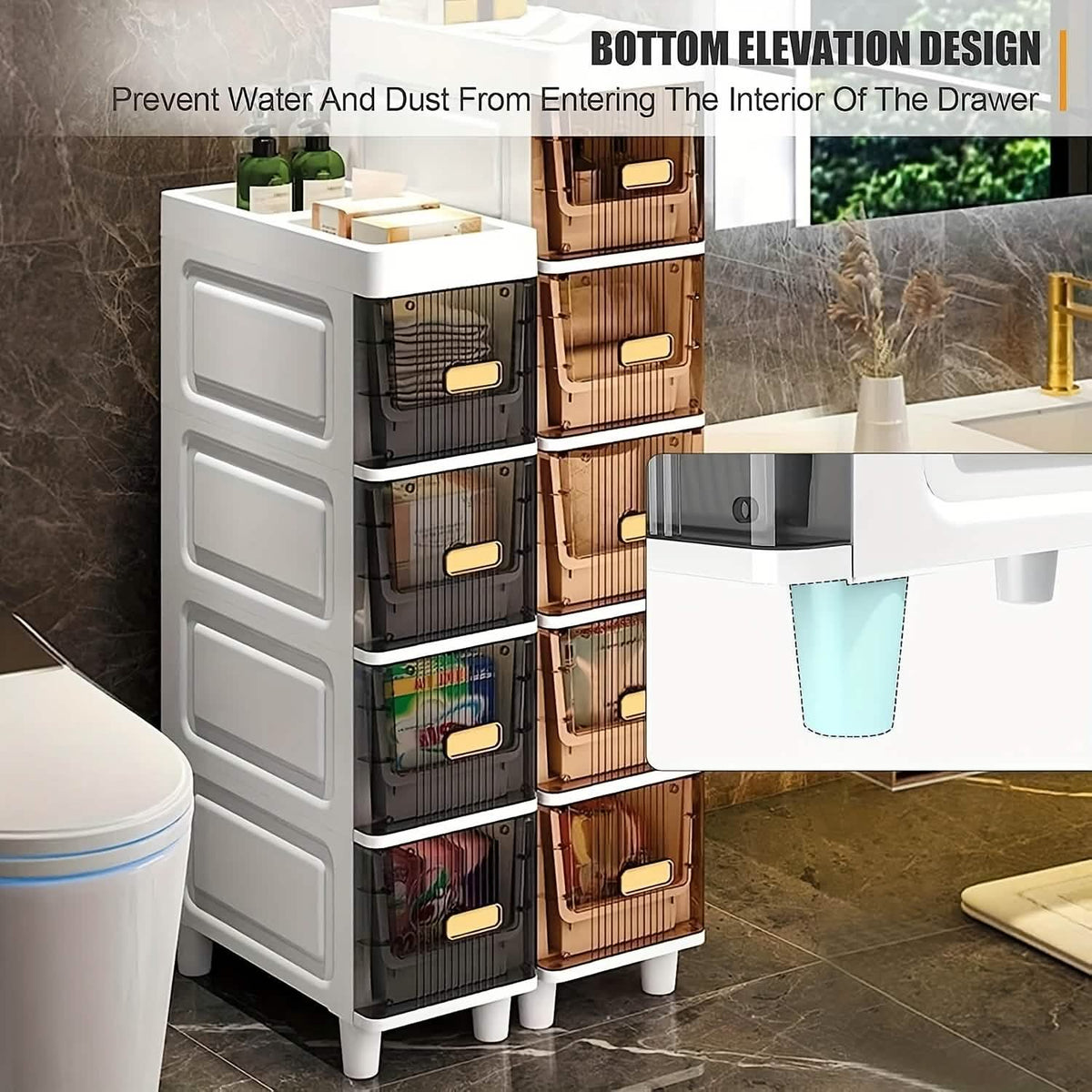 Slimline Multi-Drawer Storage Cabinet – 3, 4, or 6 Layer