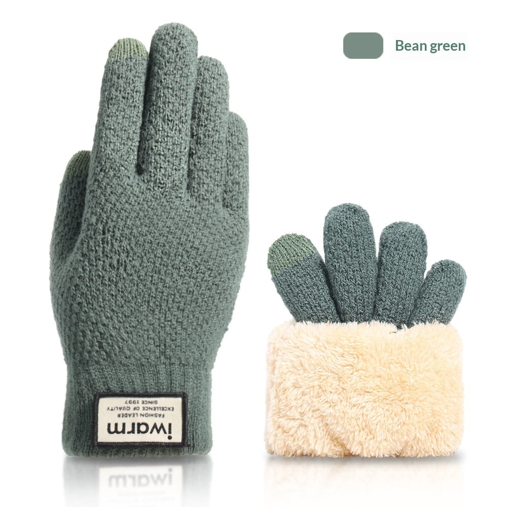 Autumn And Winter Touchscreen Gloves For Men With Fleece Lining