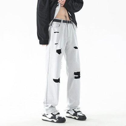 Fashion Personality American White Jeans Men