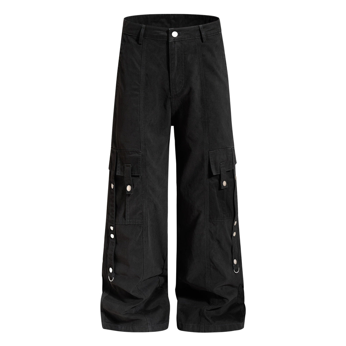 Multi-pocket Straight-leg Cotton Work Pants