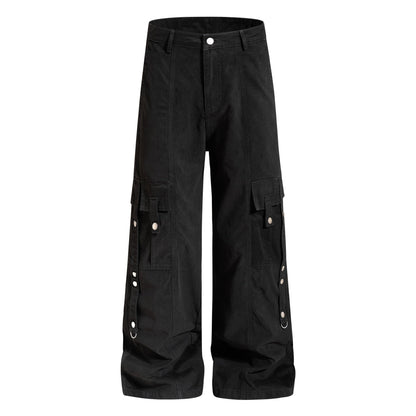 Multi-pocket Straight-leg Cotton Work Pants