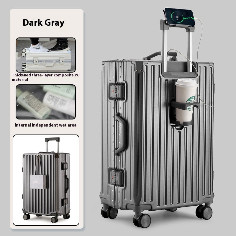 Large Capacity Travel Aluminum Frame Password Luggage