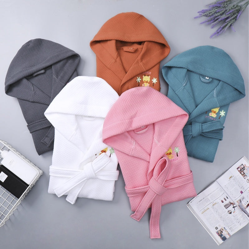 Children's Cartoon Cotton Bathrobe Boys Girls Nightgown