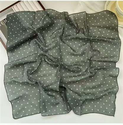 Korean-style Fresh And Delicate Floral Silk Scarf