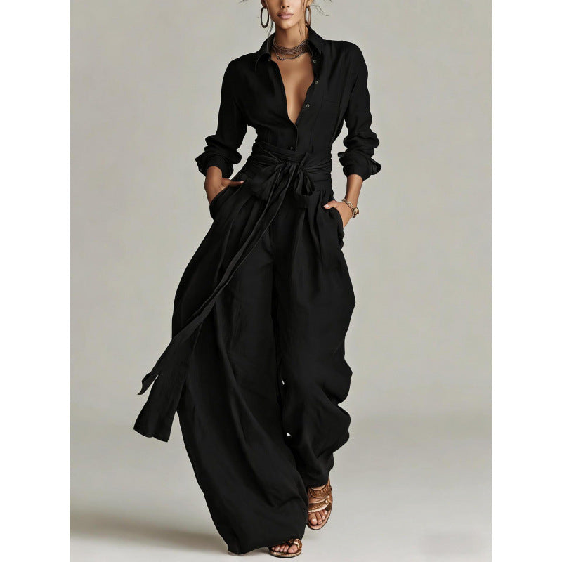 Loose-fitting High-waisted Wide-leg Jumpsuit