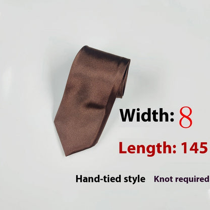8cm Black Hand-tied Plain Suit Tie