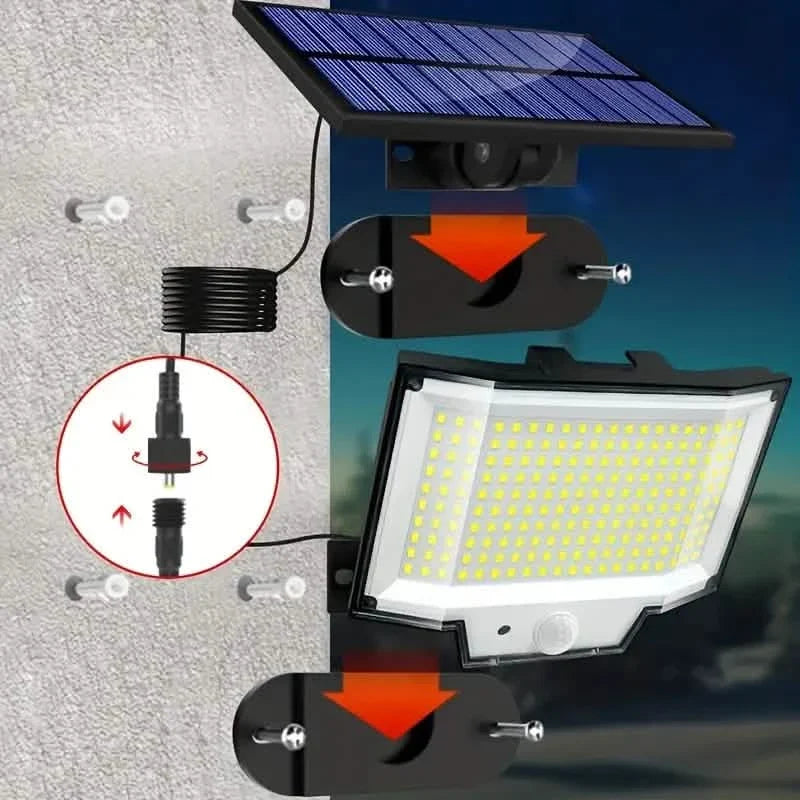 2-Pack: 200-LED/3Modes Upgraded Split Solar Motion Sensor Light Outdoor with Remote