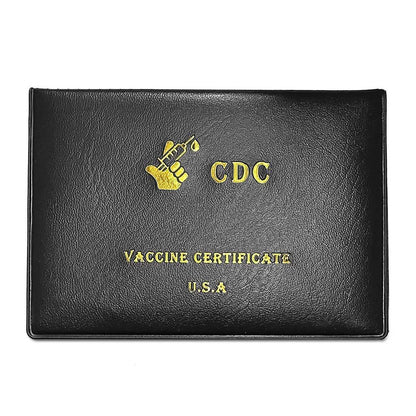 2-Pack: Faux Leather CDC Vaccination Card Immunization Record Protector Holder
