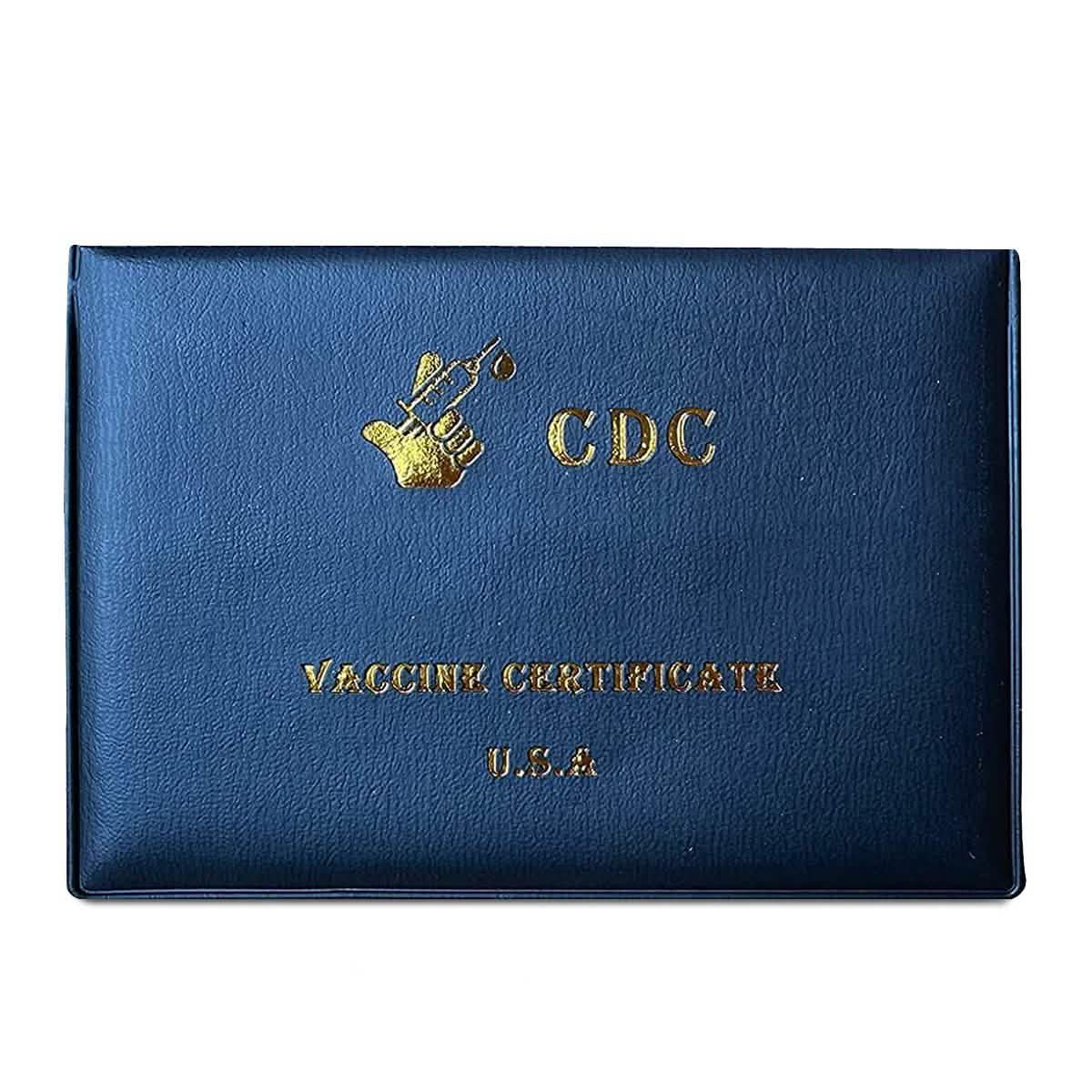 2-Pack: Faux Leather CDC Vaccination Card Immunization Record Protector Holder