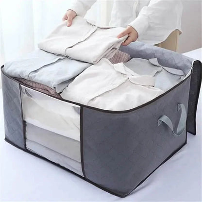 2-Pack: Large Storage Bag Organizer with Reinforced Handle, Clear Window & Sturdy Zippers