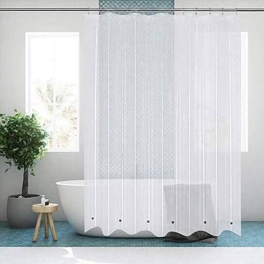 2-Pack: Magnetic Mildew Resistant Solid Vinyl Shower Curtain Liners