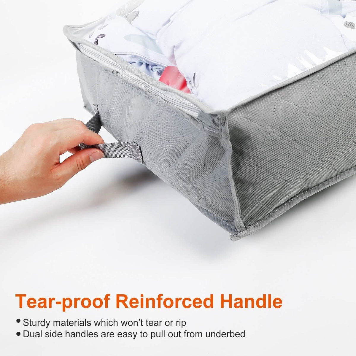 2-Piece: 70L Foldable Underbed Clothes Moisture Proof Zipped Organizer