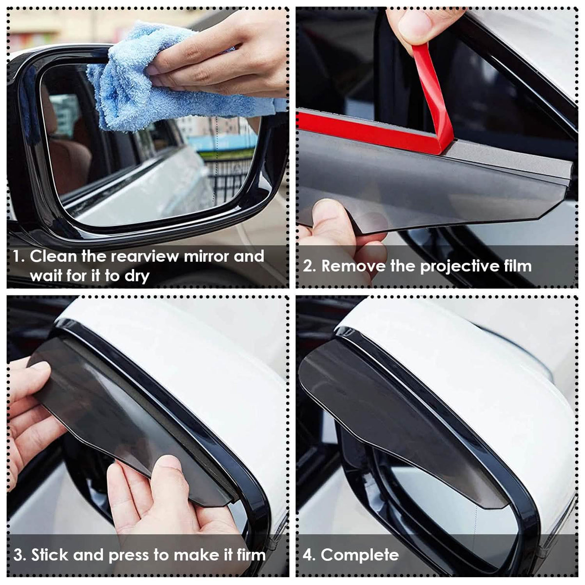 2-Piece: Car Side Mirror Rain Guard