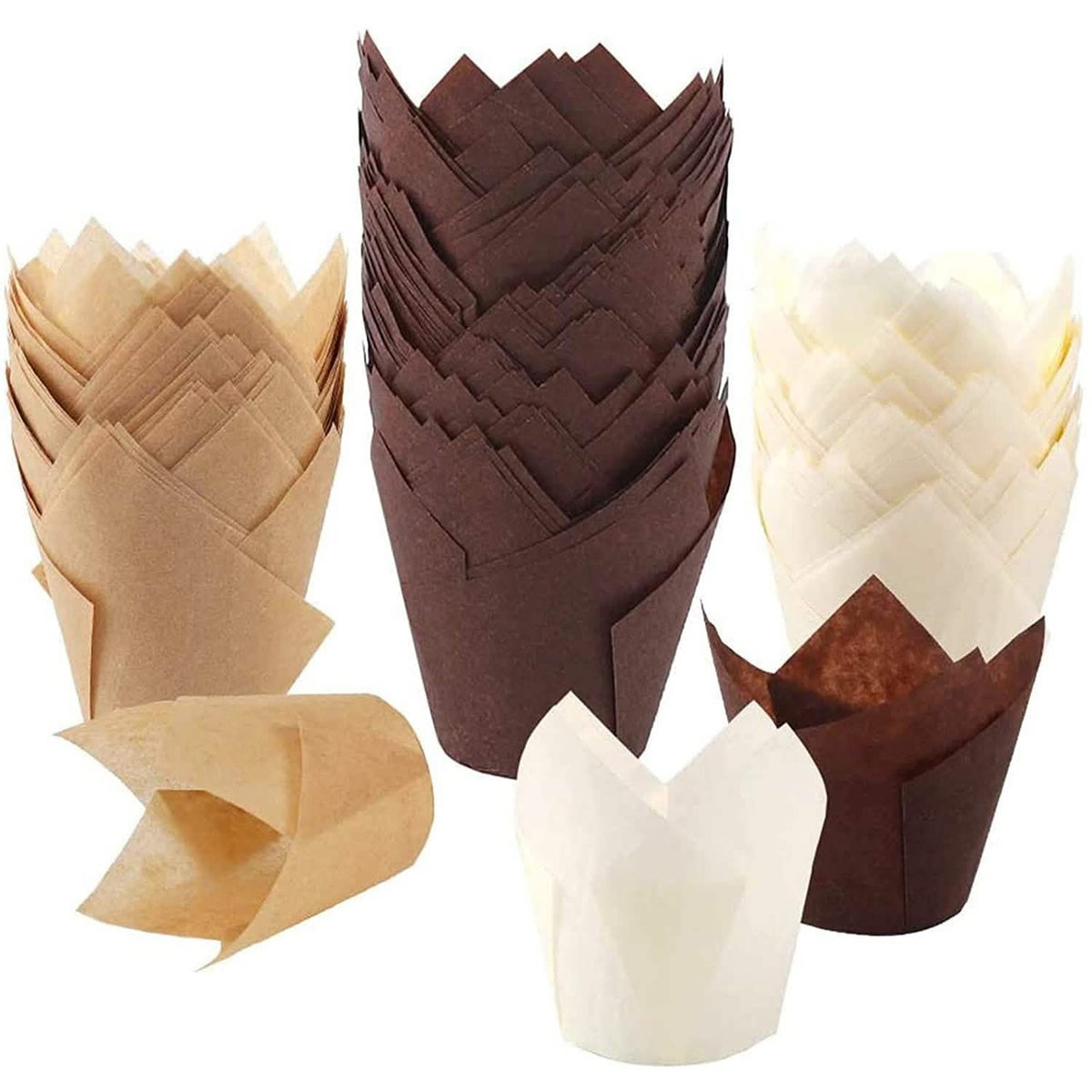 200-Piece:Tulip Cupcake Baking Cups