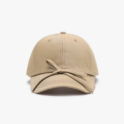 Tied Bow Cotton Baseball Cap for Stylish Summer Wear