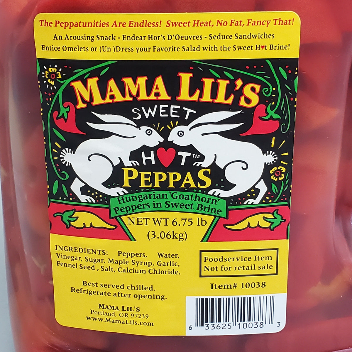 MAMA LIL'S Hungarian Goathorn Peppers in Sweet Brine 6.75 lbs (BB 02/27)
