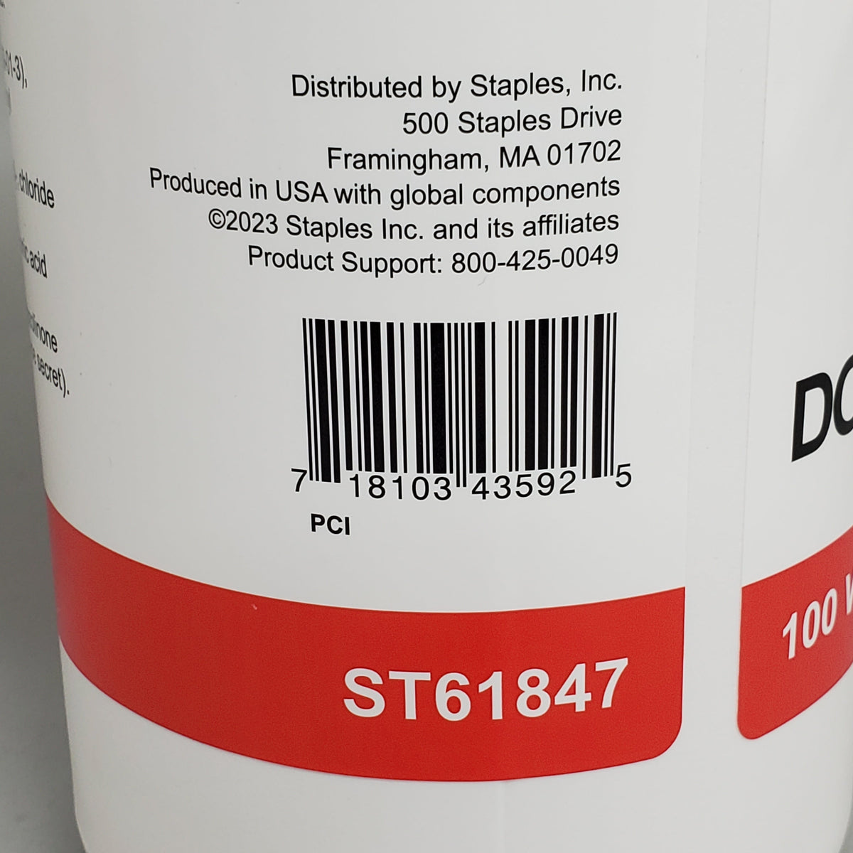 ZA@ STAPLES (2 Pack) Screen Cleaning Wet Wipes 100ct 5x7" ST61848 Non-Abrasive
