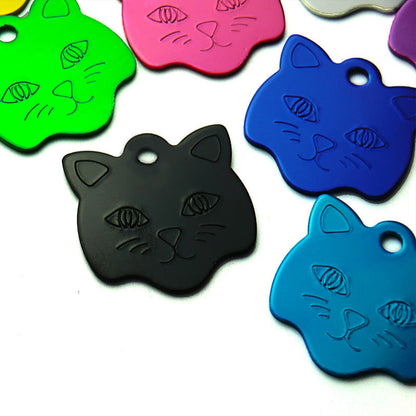 Cat head alumina pet tag