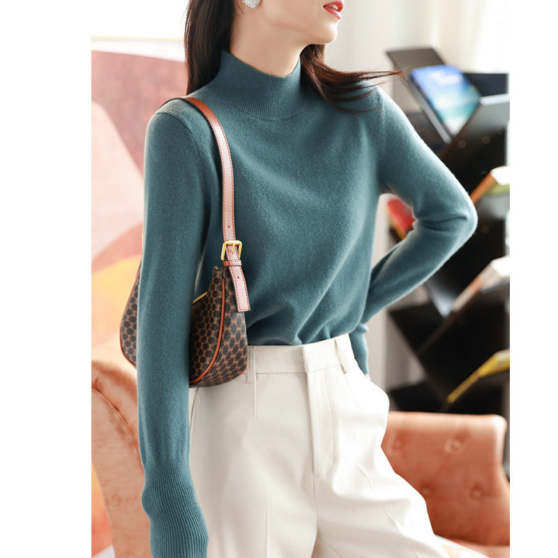 Women's Mock-neck Base Sweater, Basic Knit For Fallwinter