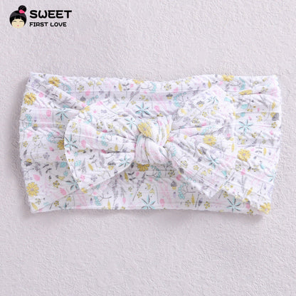 Children's Wide-brimmed Elastic Bow Baby Printed Headband