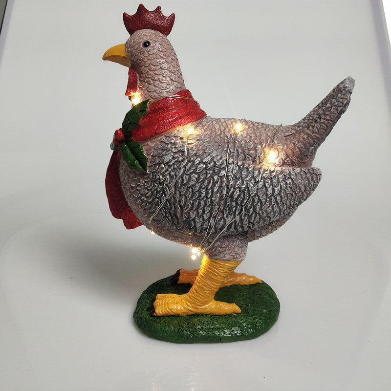 Chicken With Scarf Holiday Decoration
