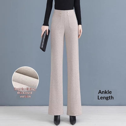 Womens Fallwinter Fleece-lined Slimming Bootcut Pants New Style