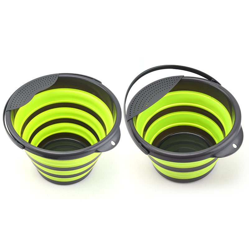Folding multifunctional silicone bucket
