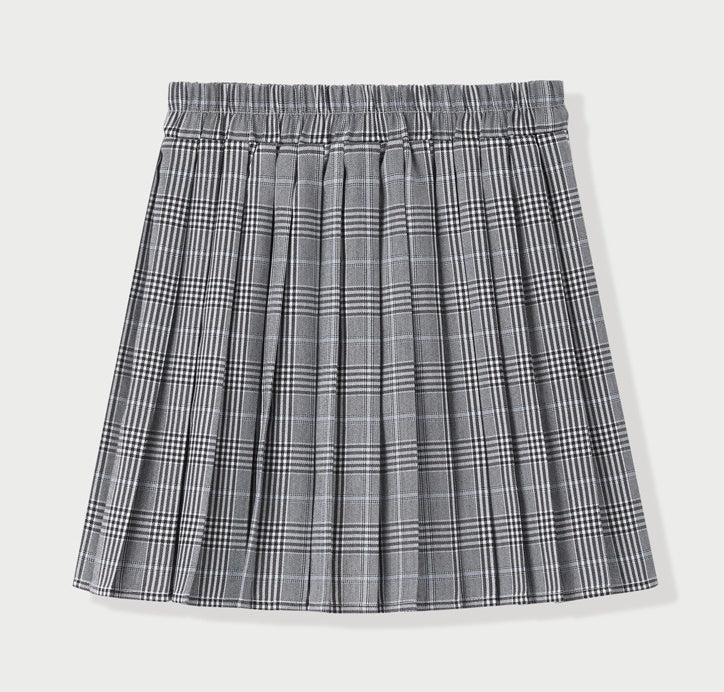 Pleated plaid skirt for women