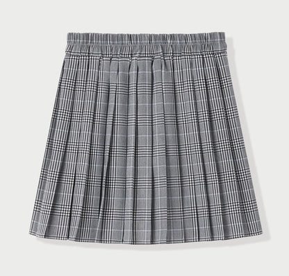 Pleated plaid skirt for women