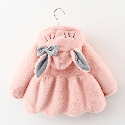 Cartoon Coat Hooded Baby Girl Toddler Fur