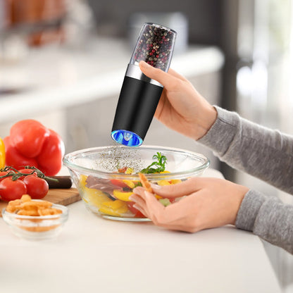 Electric Spice Grinder: Automatic, Gravity-Operated, LED Light, Adjustable Coarseness