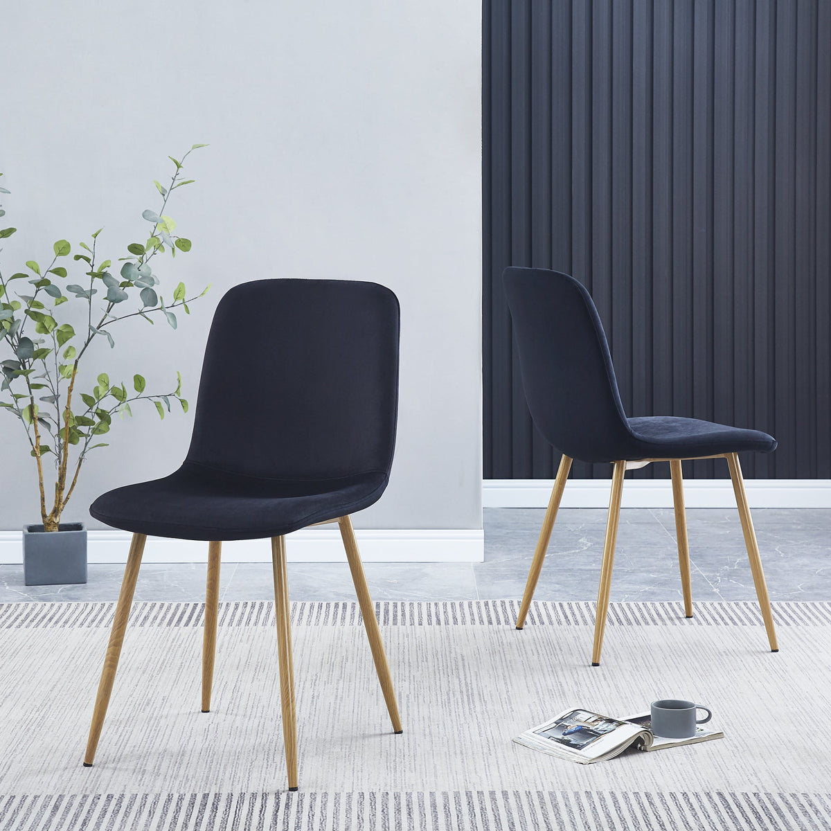 Dining Chair 4PCS（BLACK）Modern style New technology Suitable for restaurants cafes taverns offices