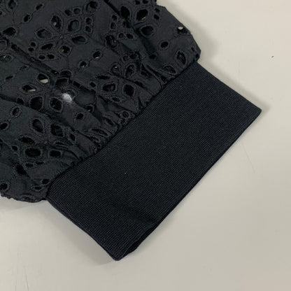 VERONICA BEARD Jeans Women's Coralee Top Lace Sleeves Sz-S Black J2406JY0330831