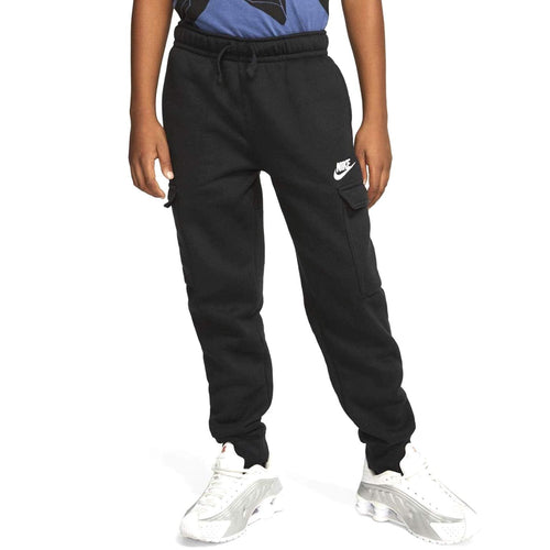 Nike NSW Club Cargo Pants (Big Kids) Black/Black/White
