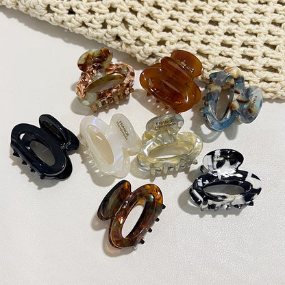 Vinegar-acid Floral Small Hair Clip Minimalist Oval Shape