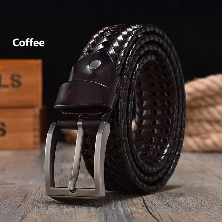 Leather Pin Buckle Handmade Couple's Casual Belt