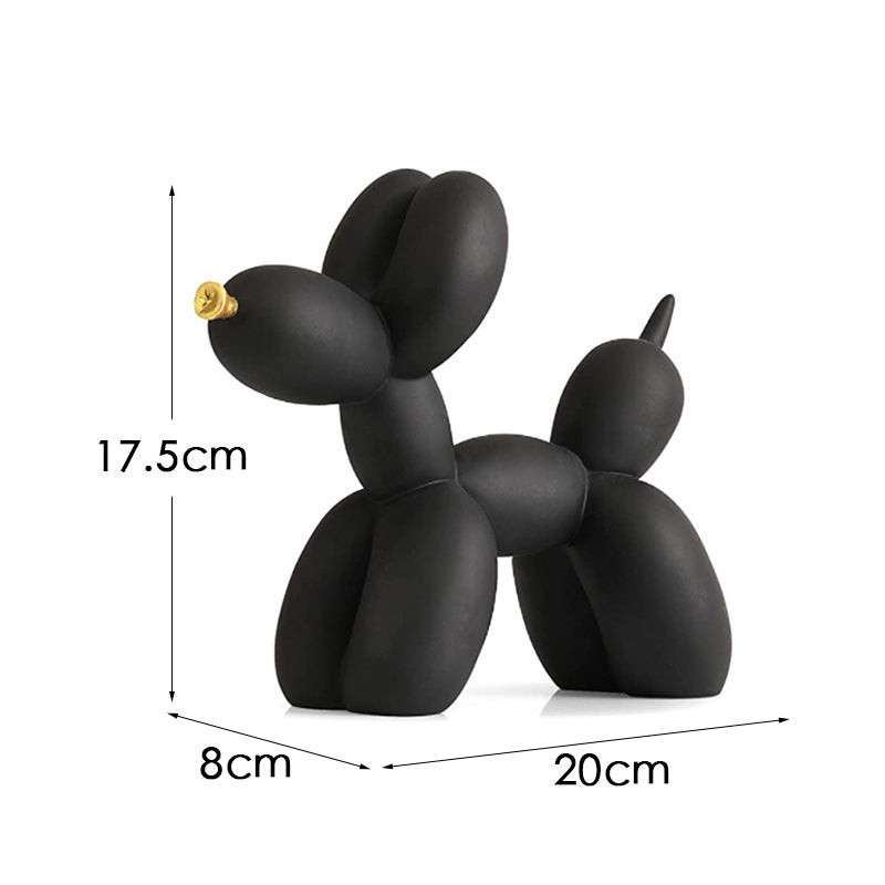New black and white plaid balloon dog ornaments creative TV cabinet wine cabinet living room porch resin crafts