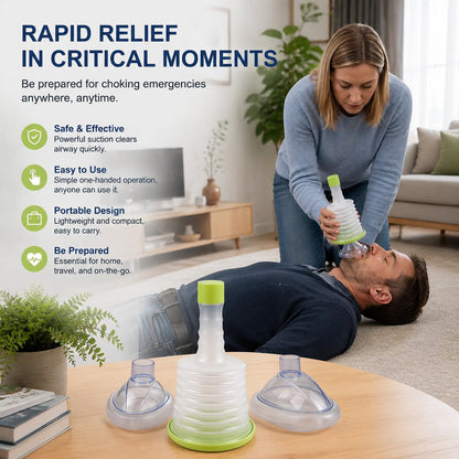Manual Choking Emergency Device Easy To Use Airway Clearance Suction Tool For Self-Rescue First Aid Home Medical Equipment