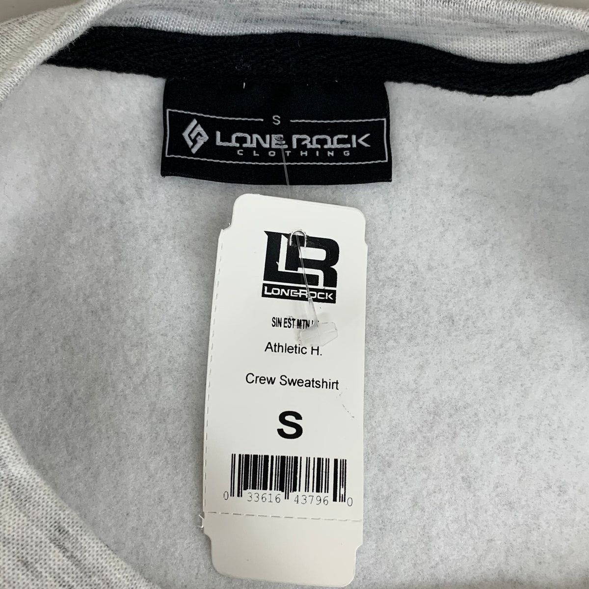 LONEROCK Helen Georgia Crew Sweatshirt Sz Small Grey/White