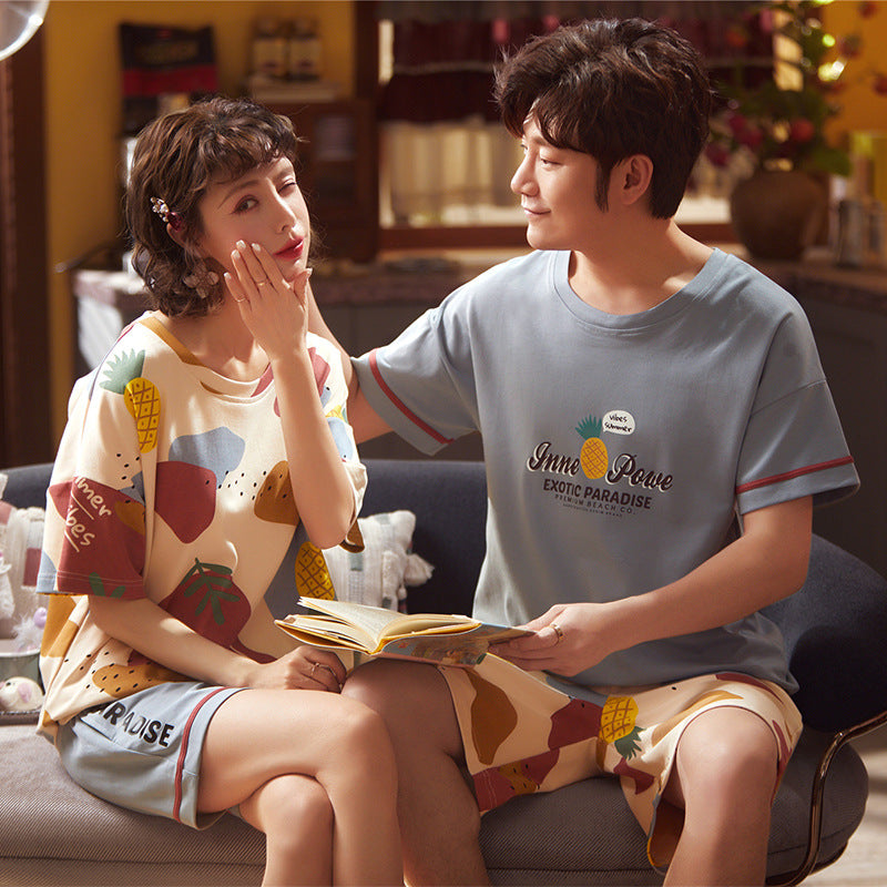 Couple Pajamas Short Sleeve Set