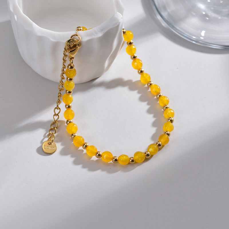 Stainless Steel Beaded Chain Bracelet For Women