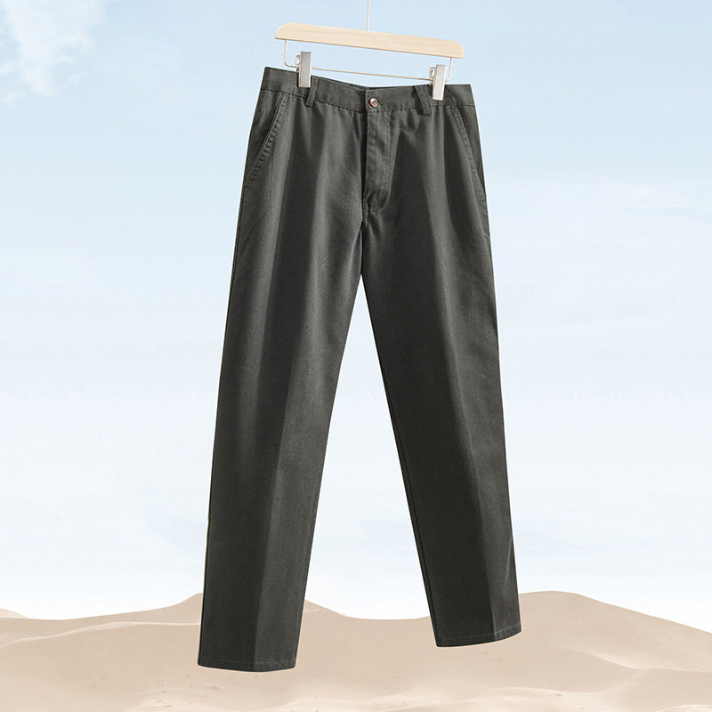 Men's Loose Fit Straight Leg Casual Trousers - Comfortable Daily Wear Pants for Men