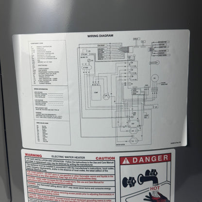 RHEEM Hybrid Electric Water Heater Sz 63” H x 24” D Grey HPLD65-1RH