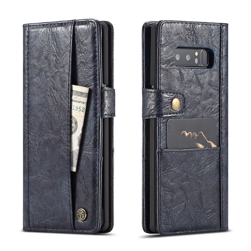 Samsung Note8 crack retro simulation leather flip wallet card Samsung note9 protective cover