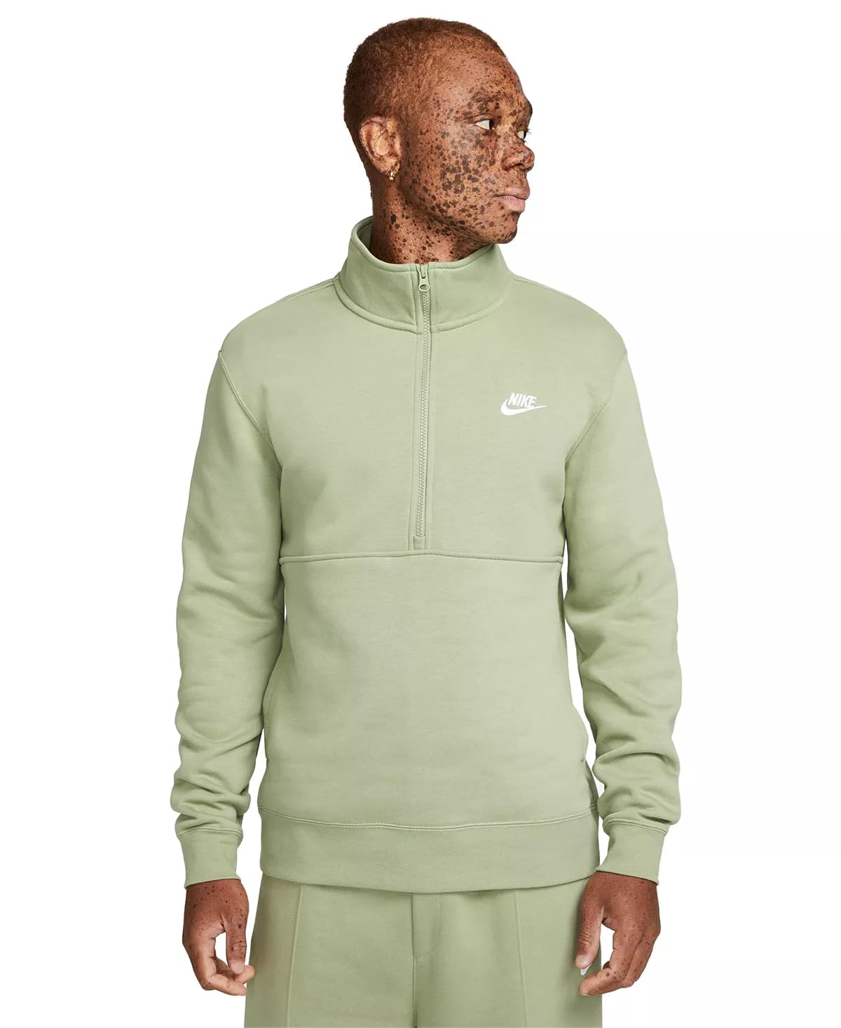 Nike Sportswear Club Mens Brushed-Back 1/2-Zip Pullover XL Green