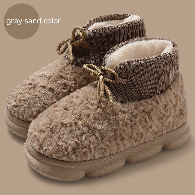Snow Boots Outer Wear Plush Cotton-padded Shoes Poop Feeling Winter Home Non-slip