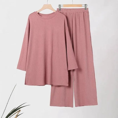 Womens Long-sleeve Shirt And Pants Set