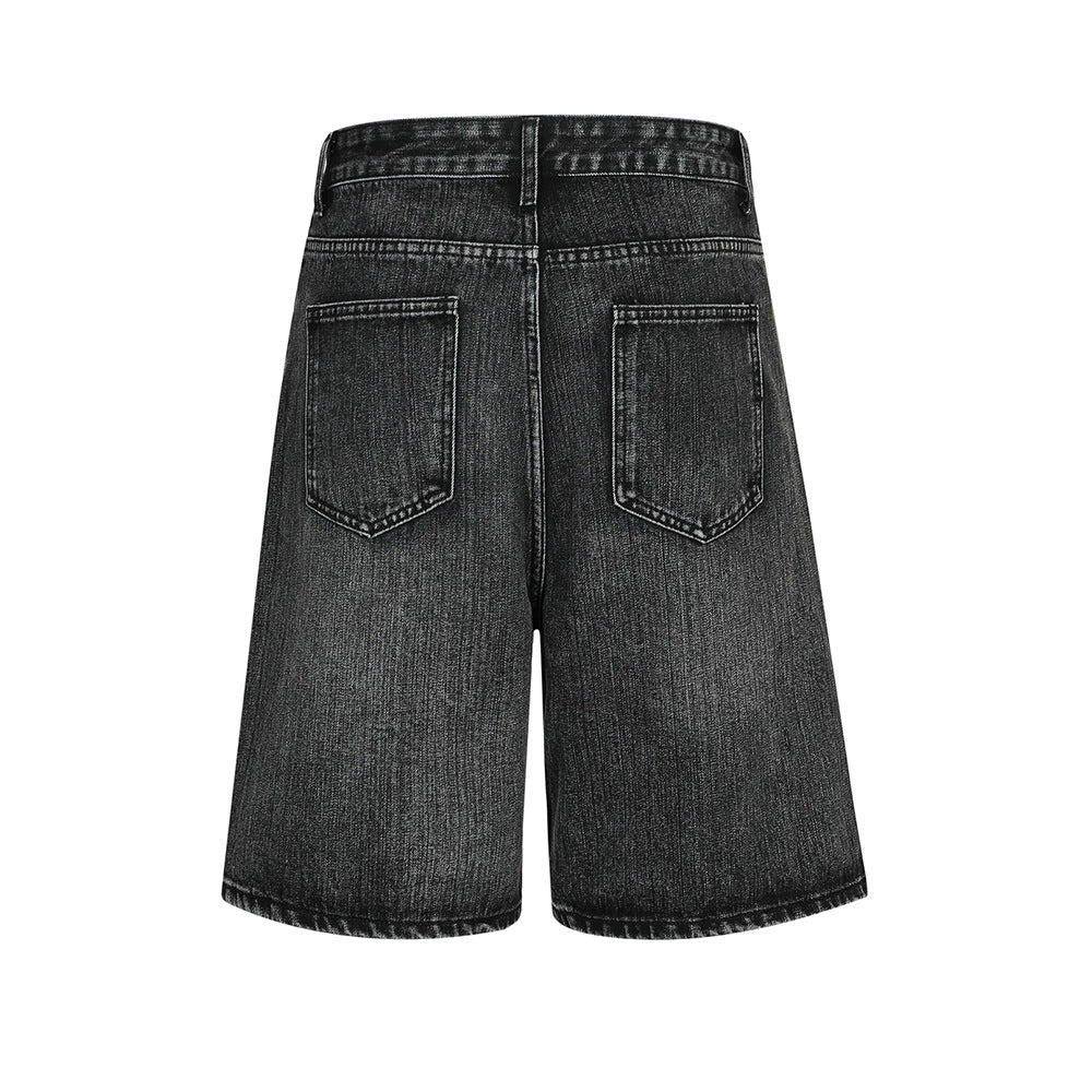 Retro Washing Water Denim Shorts Men