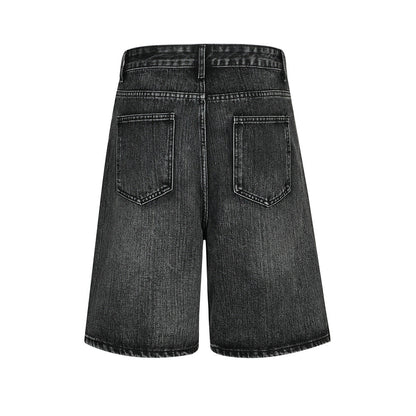 Retro Washing Water Denim Shorts Men