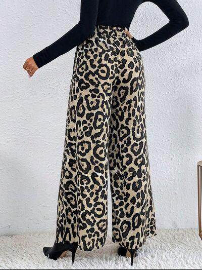 Printed Elastic Waist Wide Leg Pants for Women Fashion
